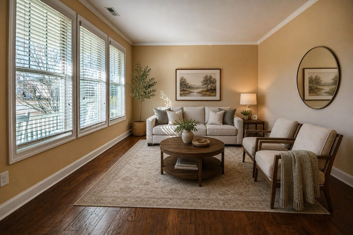 The room, virtually staged